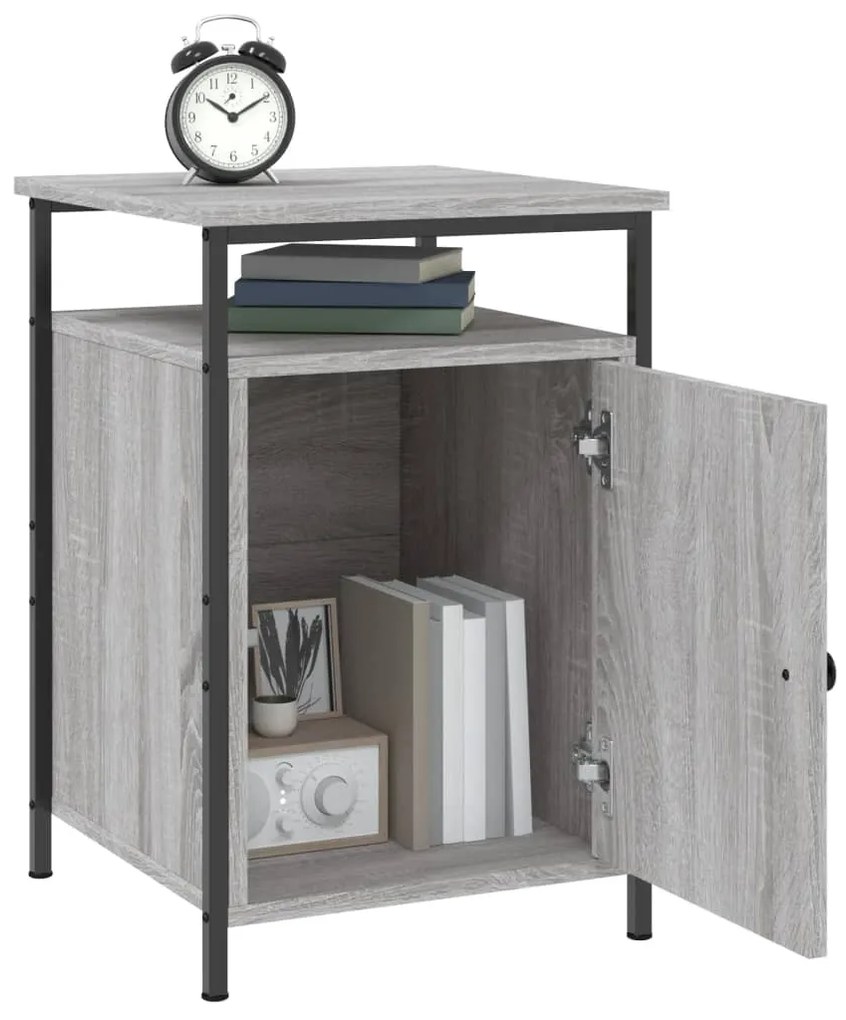 Mesas cabeceira 2 pcs 40x42x60cm deriv. madeira cinzento sonoma