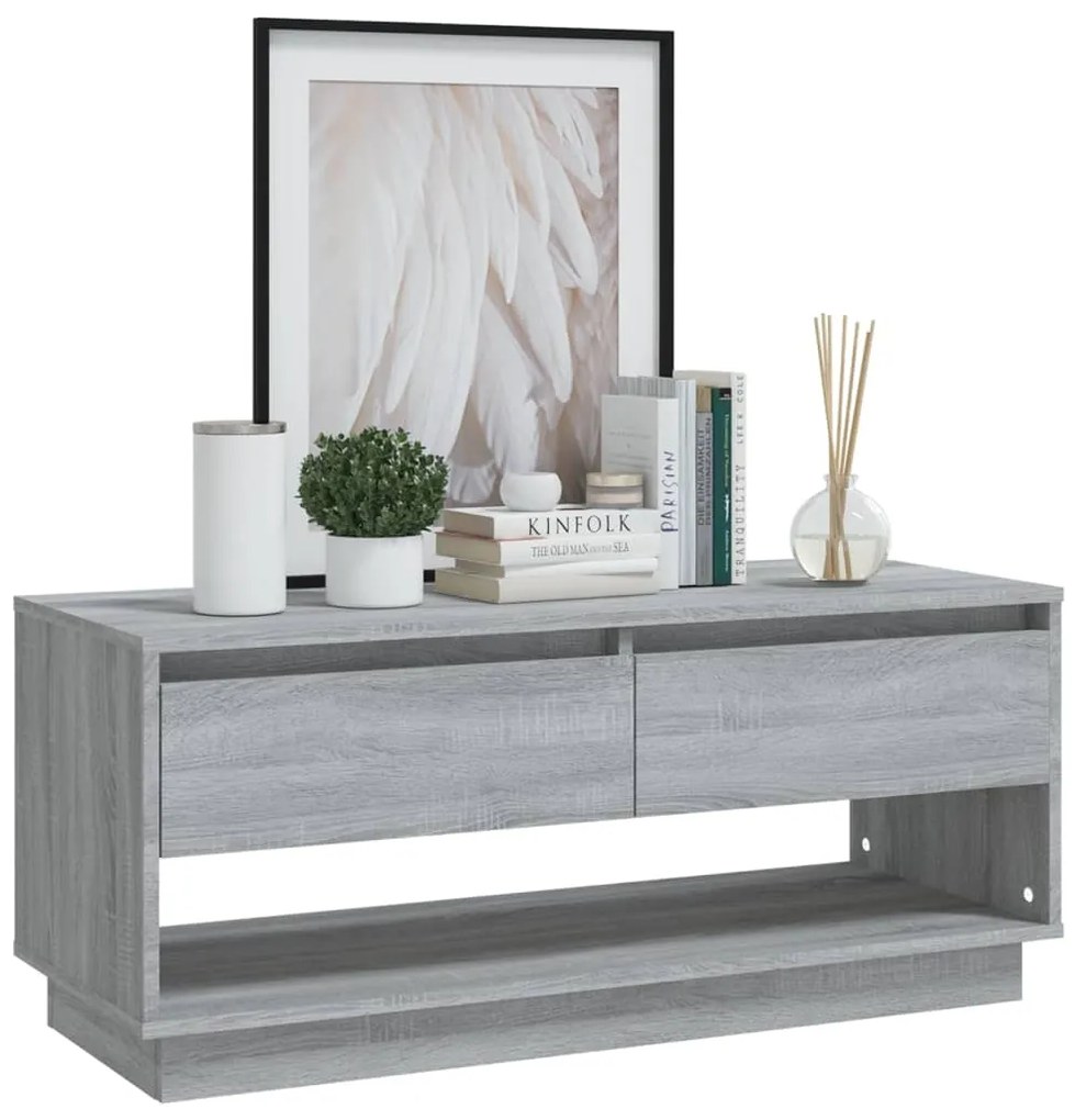 Móvel de TV 102x41x44 cm derivados de madeira cinzento sonoma