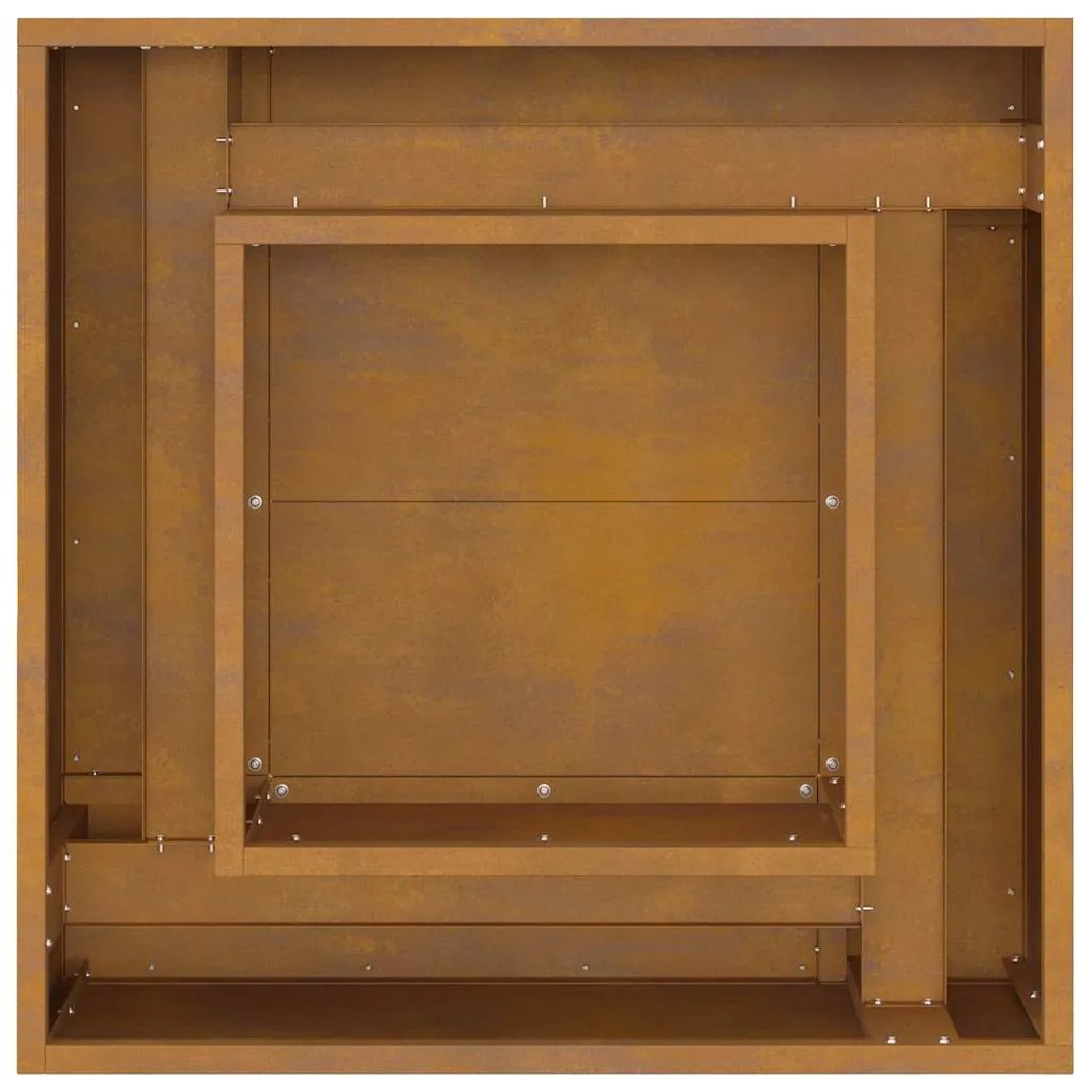 Fogo de Chão Quadrado 60x60x30 cm Aço Envelhecido