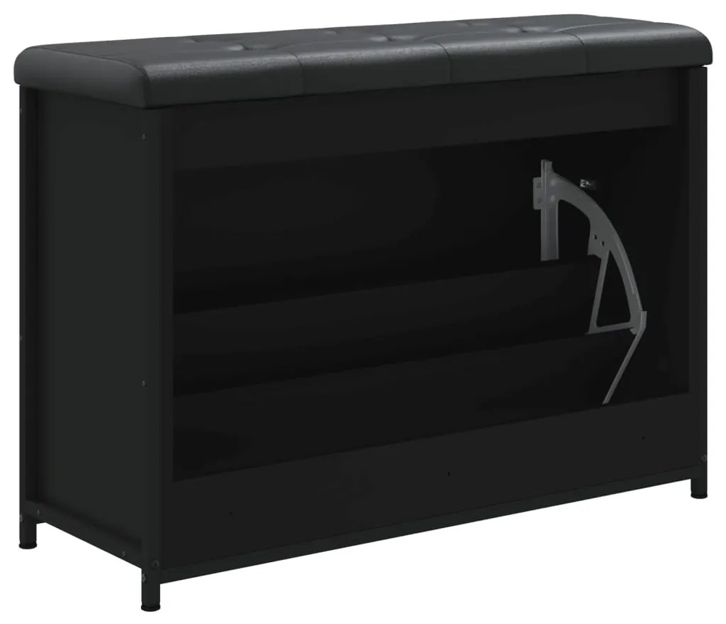 Banco sapateira com gaveta articulada 82x32x56 cm preto