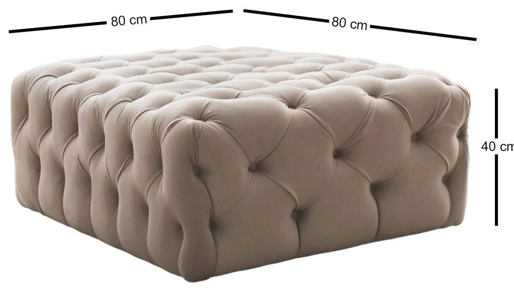 Pouffe Chester – Cream – 80x40x80 cm