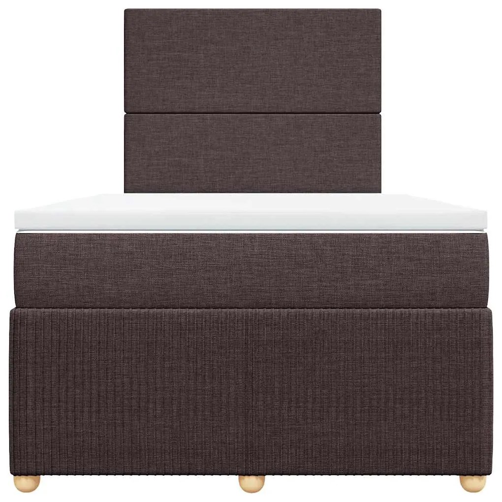 Cama boxspring com colchão 120x190 cm tecido castanho-escuro