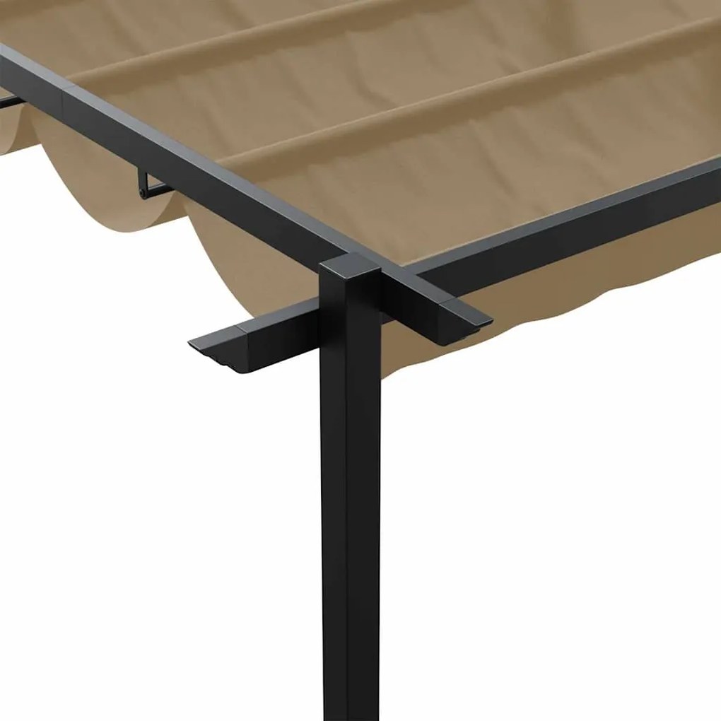 Gazebo Montado na Parede Cinzento-acastanhado 3 x 3 m Aço
