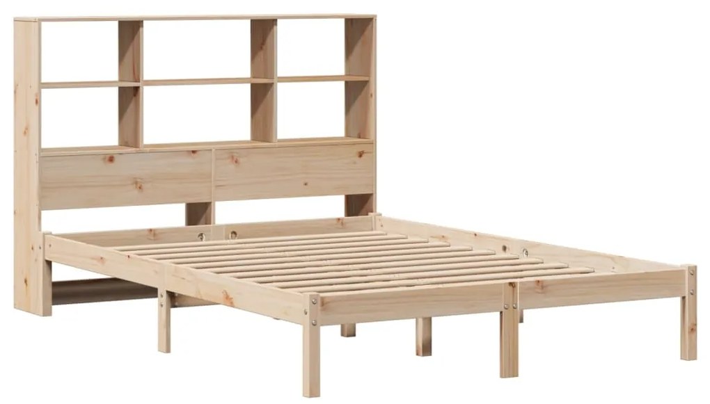 Cama com estante sem colchão 140x200 cm pinho maciço