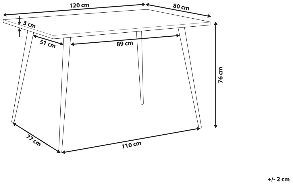 Mesa de Jantar com efeito de mármore branco 120 x 80 cm SANTIAGO Beliani