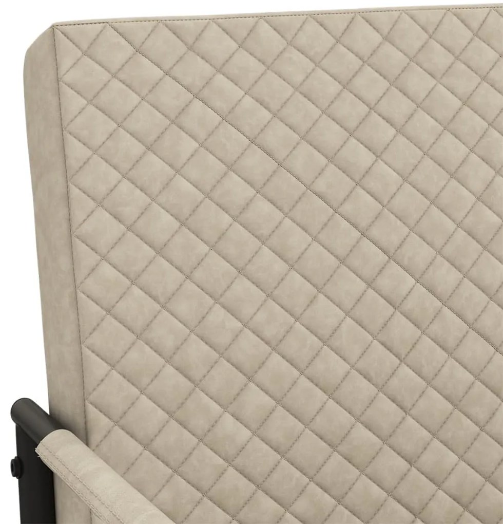 Cadeira cantilever em couro artificial cinzento-claro