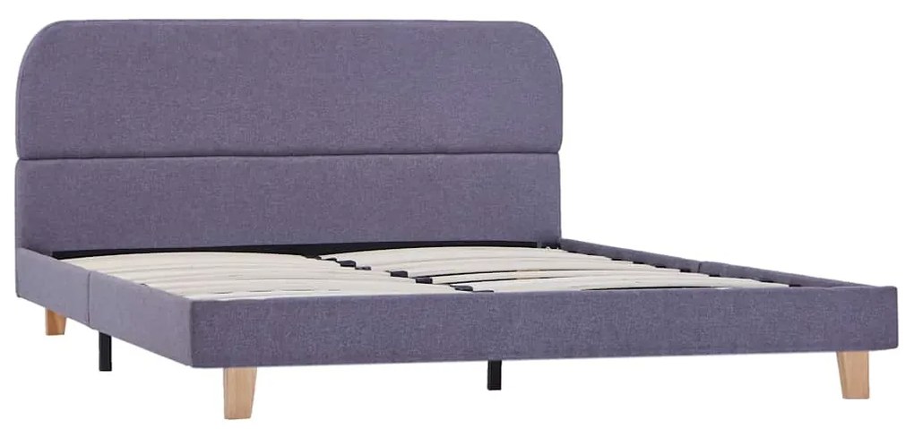 Estrutura de cama sem colchão 135x190 cm tecido cinzento-claro