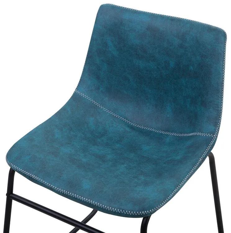 Conjunto de 2 cadeiras em tecido azul BATAVIA Beliani