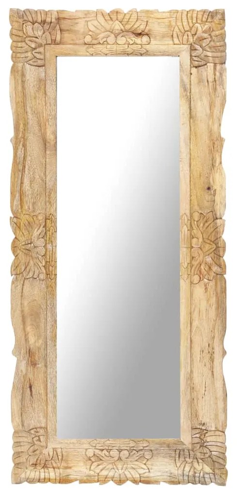 321637 vidaXL Espelho 110x50 cm madeira de mangueira maciça