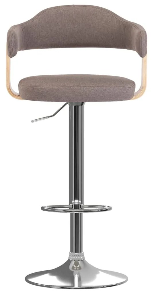 Bancos de bar 2 pcs tecido e madeira curvada cinza-acastanhado