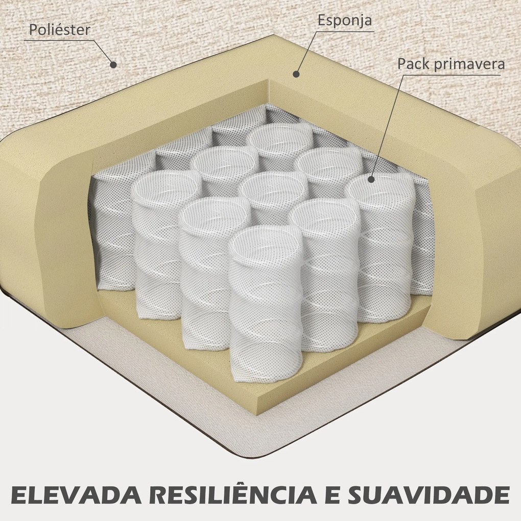 Sofá de 2 Lugares Estofado em Veludo Sofá de Sala de Estar Moderno com Apoio para os Braços e 114x71x82 cm Bege