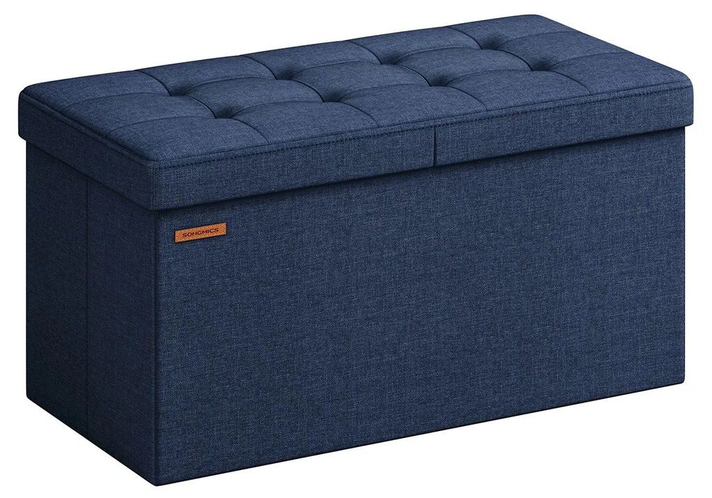 Banco entrada ou quarto com espaço de arrumação 38 x 76 x 38 cm azul
