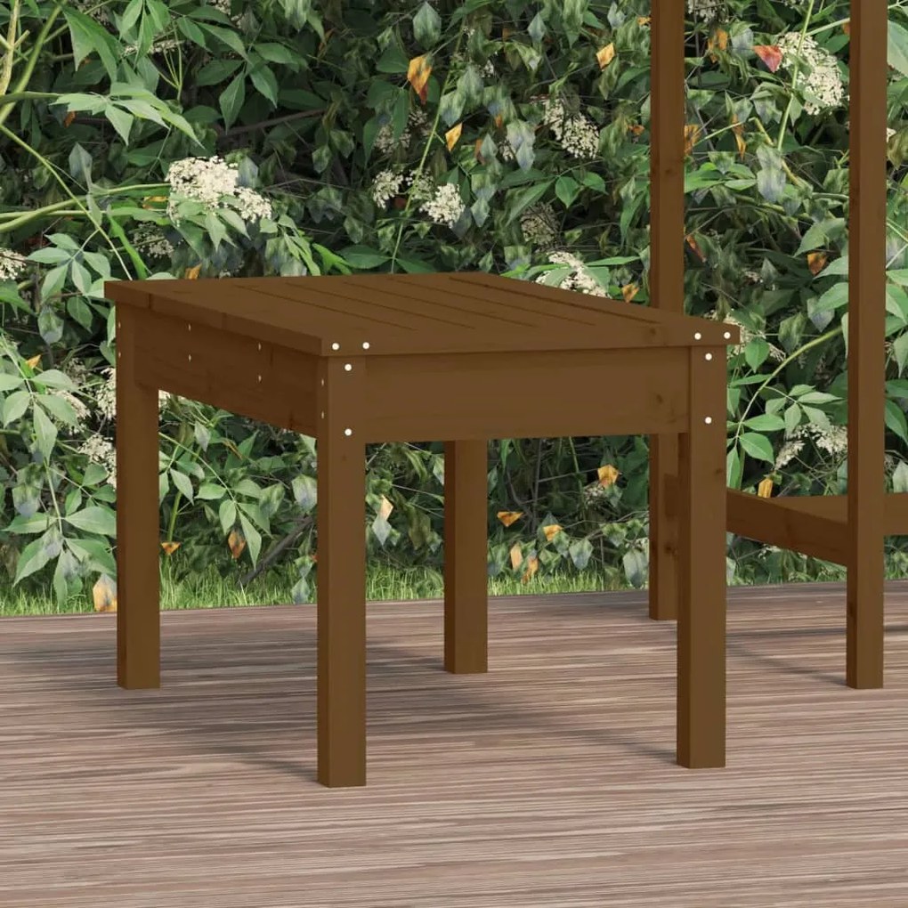 824000 vidaXL Banco de jardim 80x44x45cm madeira de pinho maciça castanho-mel