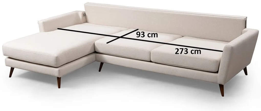 Sofá-Cama de Canto Mayorka – Bege – 303 x 168 x 93 cm