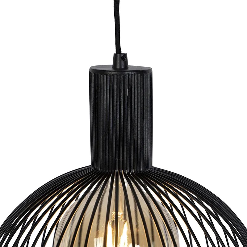 Candeeiro Pendente Design Redondo Preto 30cm - Dos Moderno,Design