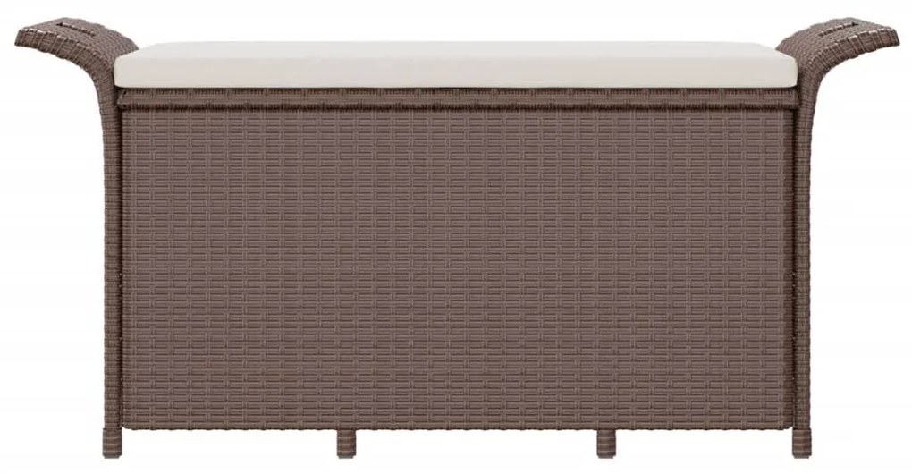 Banco de jardim com almofadão 116x46x57 cm vime PE castanho