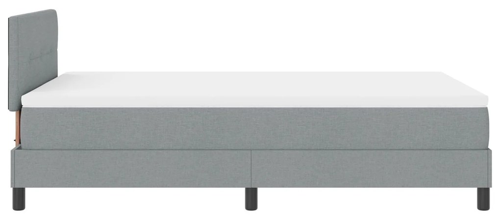 Cama Box com Colchão Cinza Claro 120x200 cm Tecido