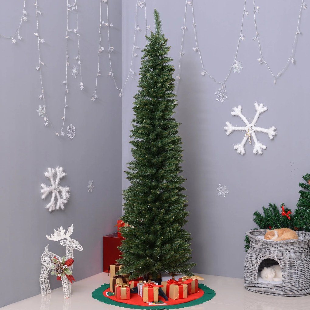 HOMCOM Árvore de Natal Artificial 210cm Ignífugo com 499 Pontas de Ram