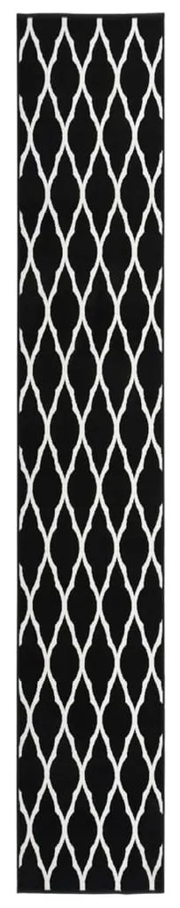vidaXL Passadeira 60x400 cm polipropileno preto e branco