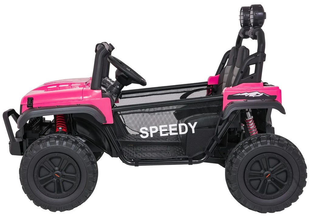 Jipe elétrico para Crianças 2 Lugares 24V 4x4 PASSION 4x4 Off-Road Rodas Espuma EVA, Assento couro ecológico Rosa