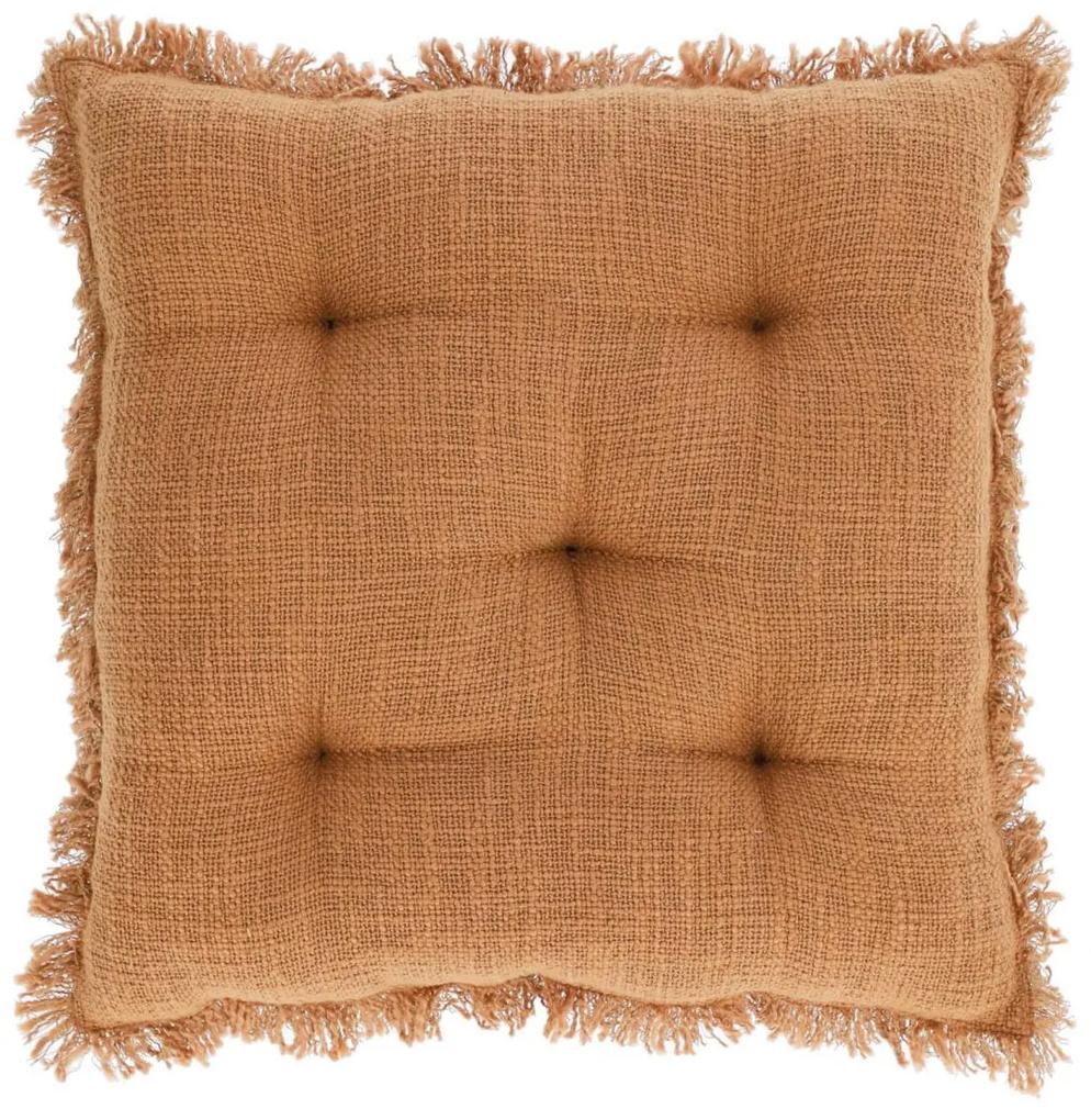 Kave Home - Almofada para cadeira Brunela 100% algodão castanho 45 x 45 cm