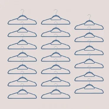 Pack De 20 Cabides Em Veludo Palou Azul Cinzento - Sklum