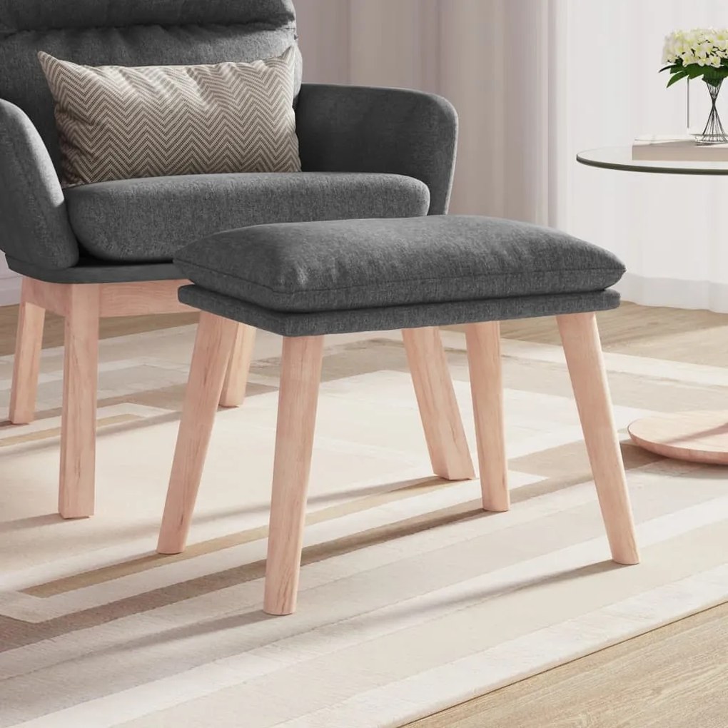 vidaXL Apoio de pés 45x29,5x35 cm tecido cinzento-claro