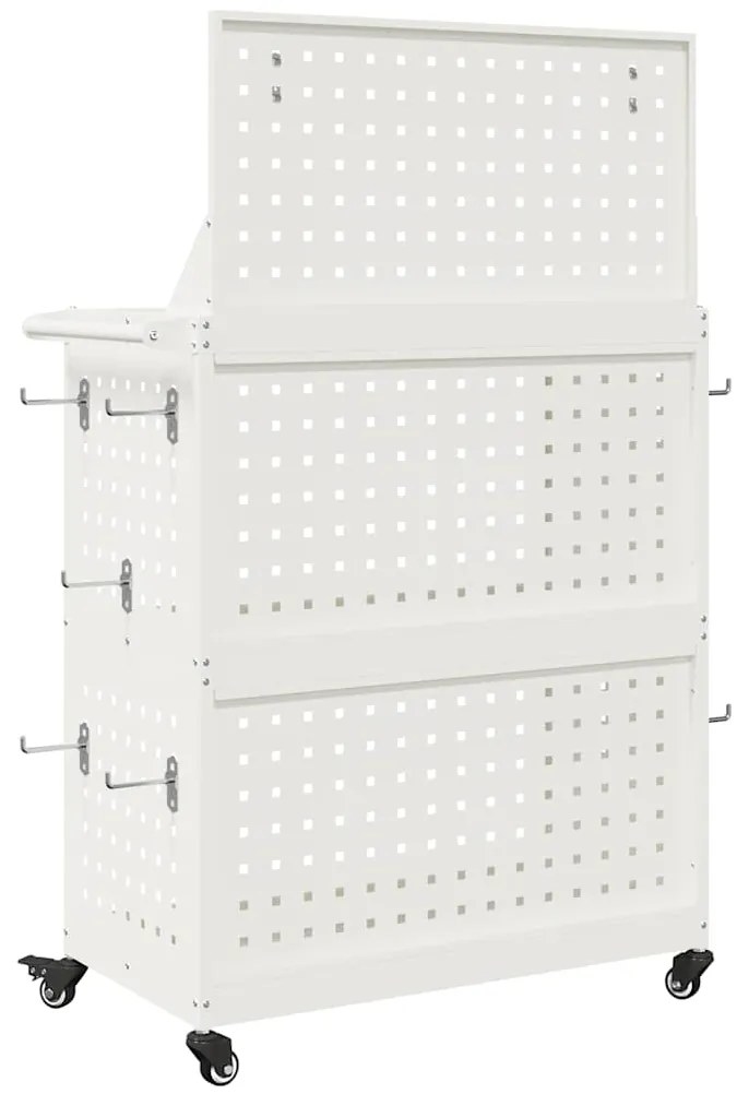 Carro de Ferramentas Branco 65 x 35 x 111 cm Metal