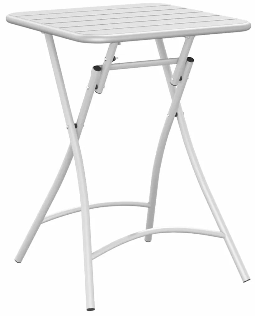 Mesa de Jardim Dobrável Branca 55x55x73 cm Aço