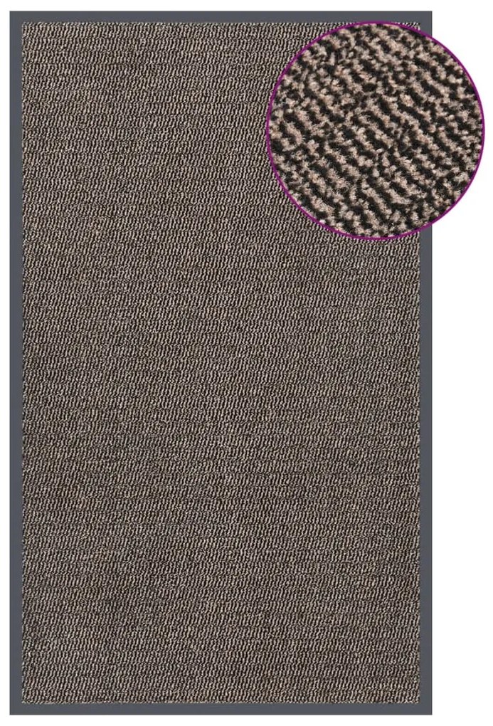 326941 vidaXL Tapete de entrada tufado 90x150 cm castanho-escuro