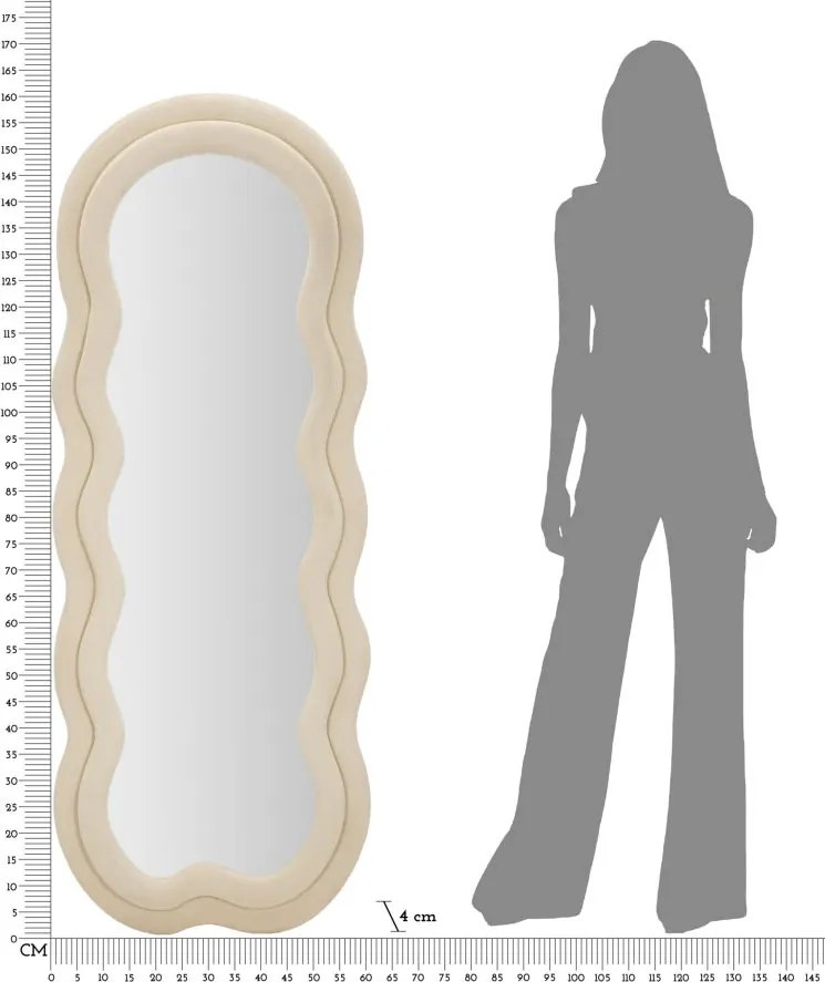 ESPELHO DE PAREDE MIKI 60X4X160 CM CREME