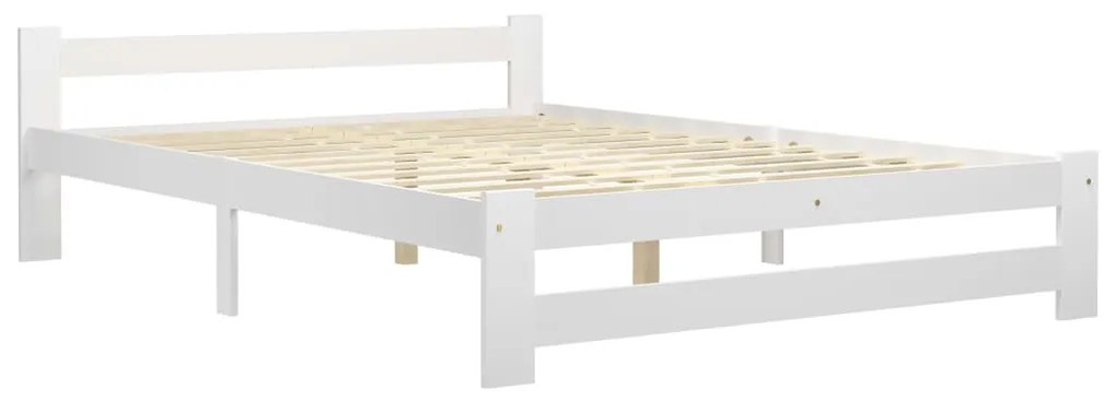 Estrutura de cama 160x200 cm pinho maciço branco