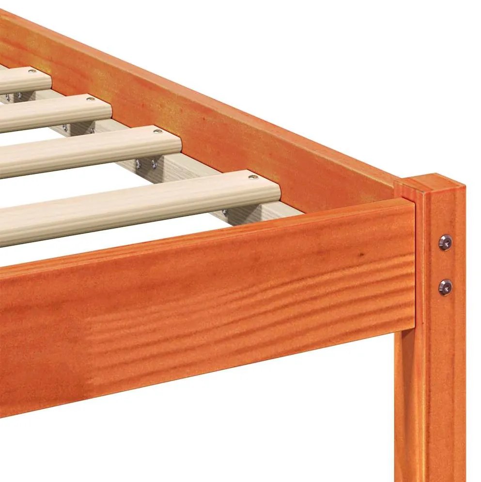 Estrutura da Cama com cabeceira Castanho-mel 90 x 190 cm