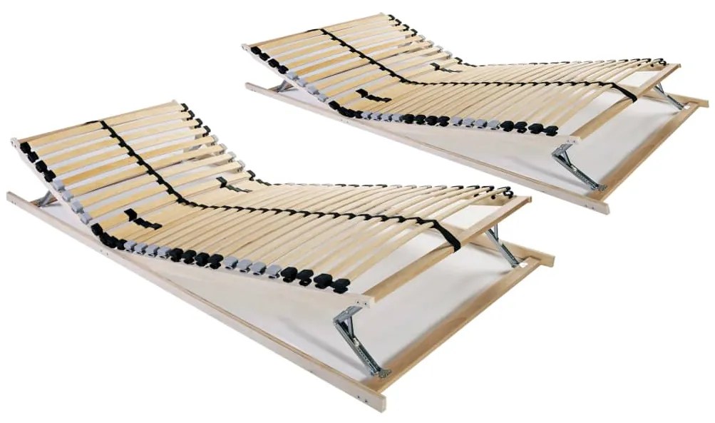 3051414 vidaXL Estrados de ripas 2 pcs com 28 ripas 7 zonas 70x200 cm