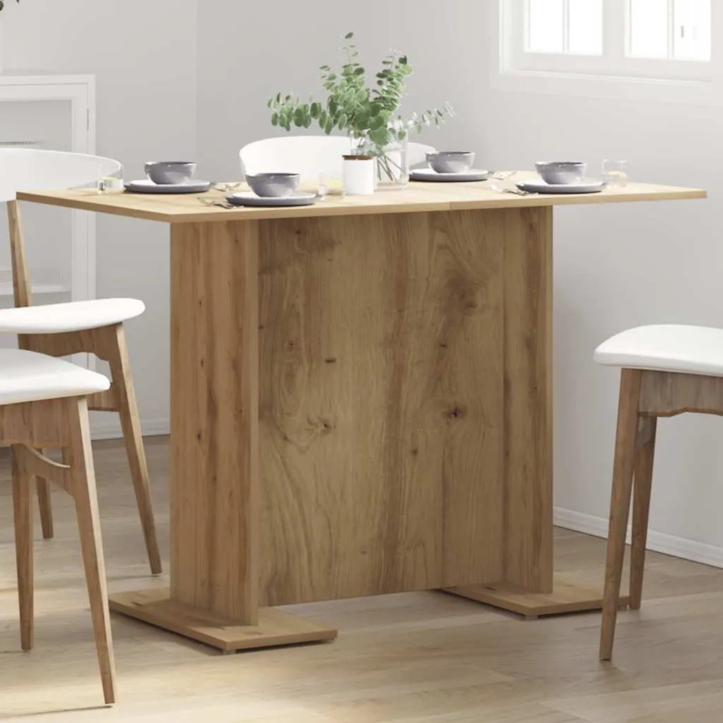Mesa de jantar 110x60x75cm derivados madeira carvalho artisiano