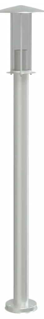 Candeeiro de chão para exterior 100 cm aço inoxidável prateado
