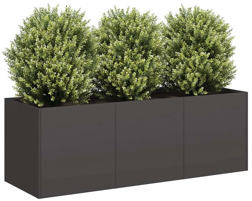 vidaXL Vaso Preto 120x40x40 cm Aço Laminado a Frio