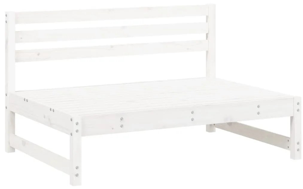 2 pcs conjunto lounge de jardim madeira de pinho maciça branco