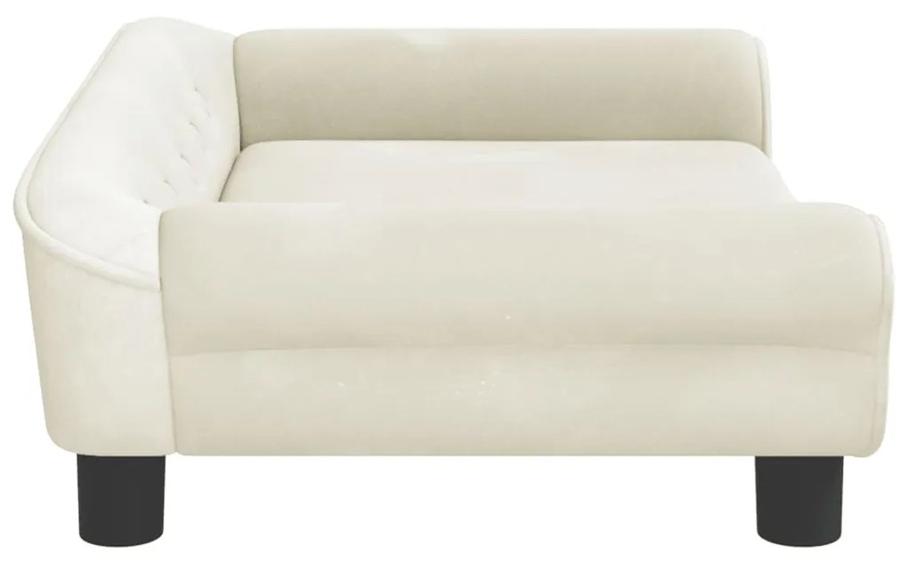 Cama para cães 70x48x22 cm veludo cor creme