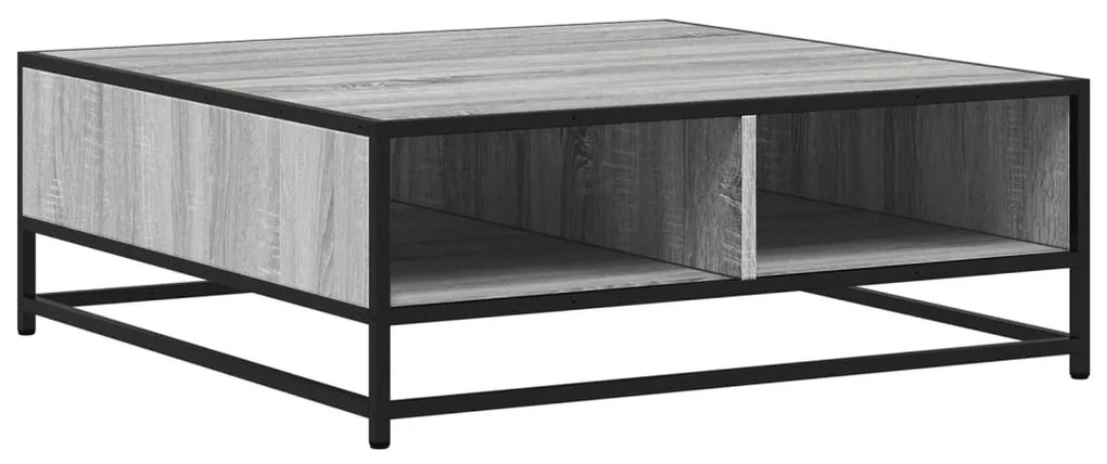 Mesa de centro 80x80x30 cm deriv. madeira/metal cinzento sonoma
