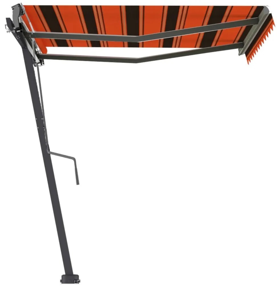 Toldo retrátil manual independente 350x250cm laranja e castanho