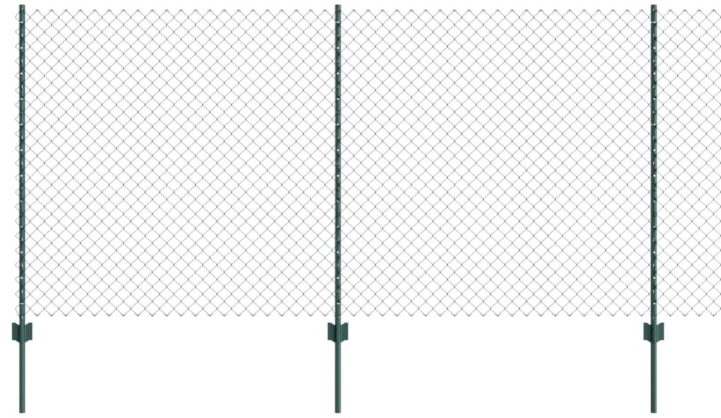 vidaXL Cerca e Poste Verde 1,2 x 10 m Aço