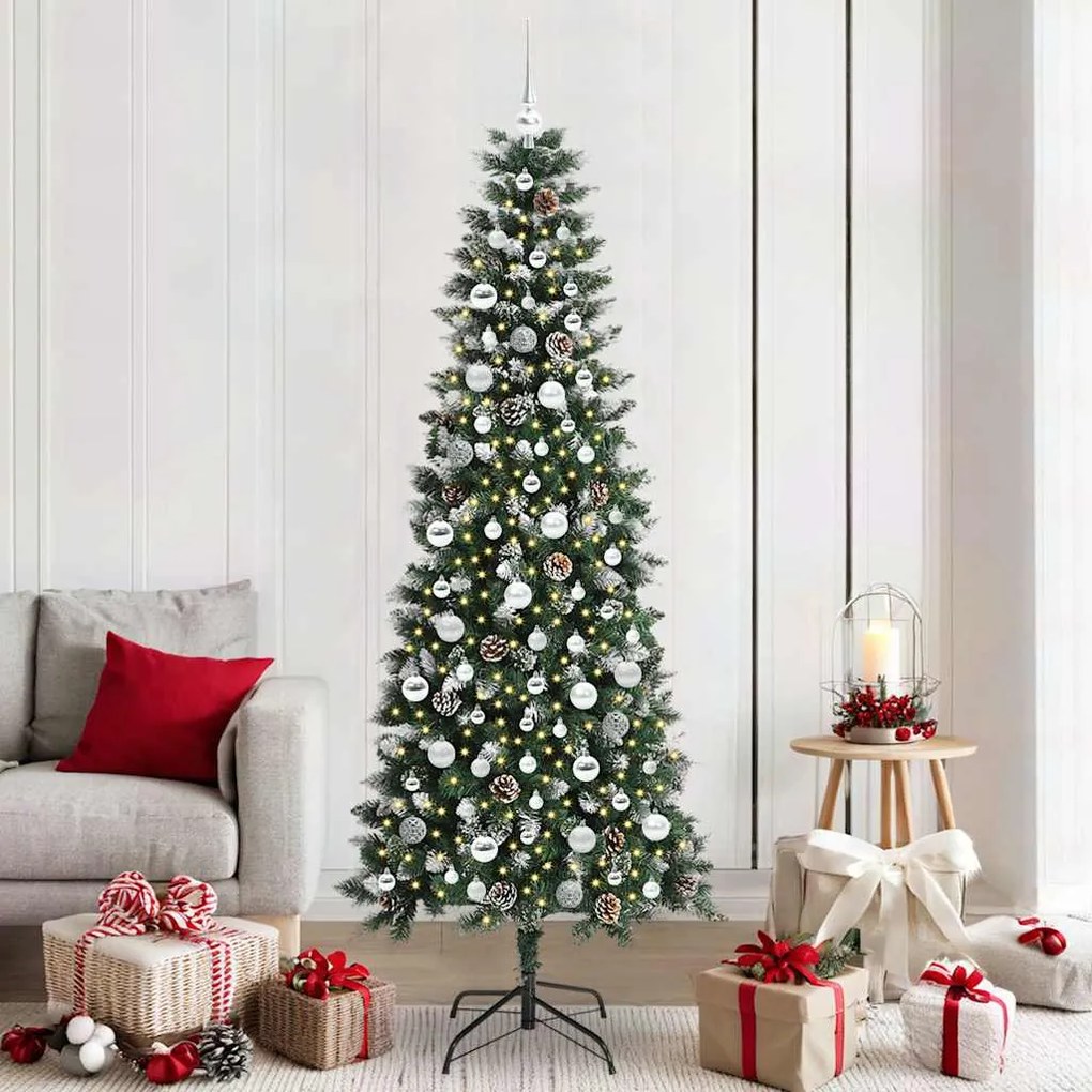 vidaXL Árvore de Natal Artificial Verde 210 cm PVC, Plástico e Aço