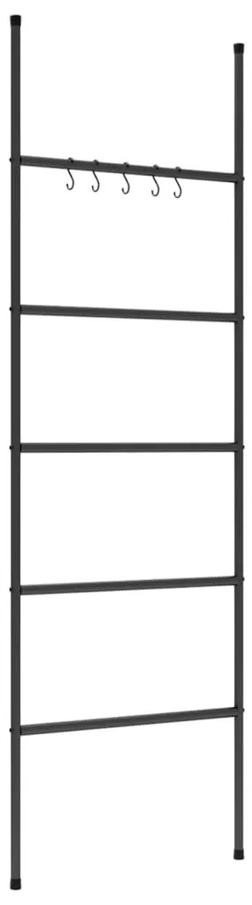Toalheiro escada c/ 5 degraus 58x175 cm ferro preto