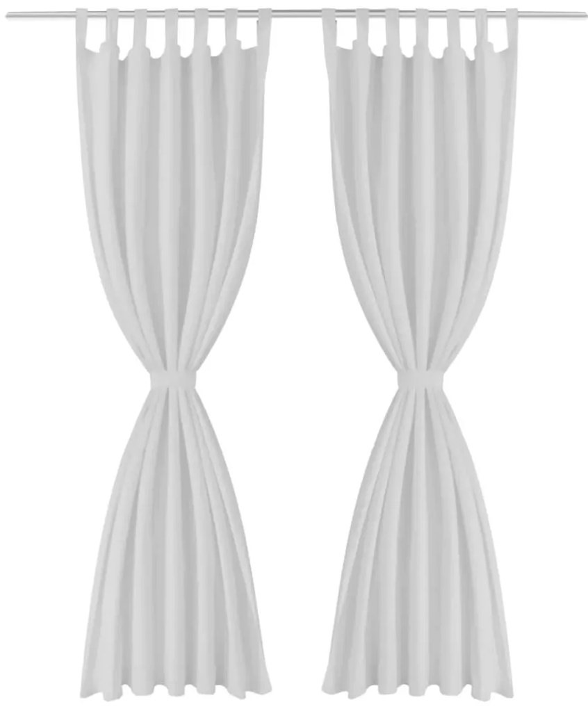 Cortinas de cetim com presilhas, 2 pcs 140 x 175 cm branco