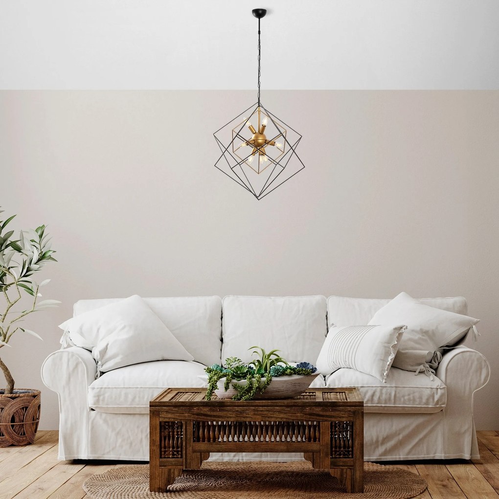 Chandelier Till – Preto Antigo – 62 x 62 x 125 cm