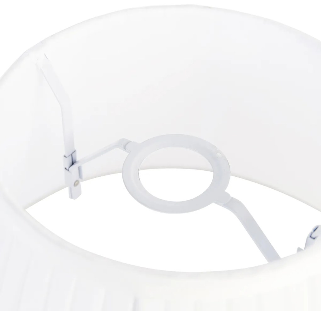 Abajur Plissado Branco 35/20 cm Retro