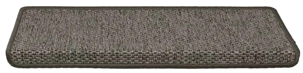 Tapetes escada adesivos aspeto sisal 15pcs 65x21x4 cinza e bege