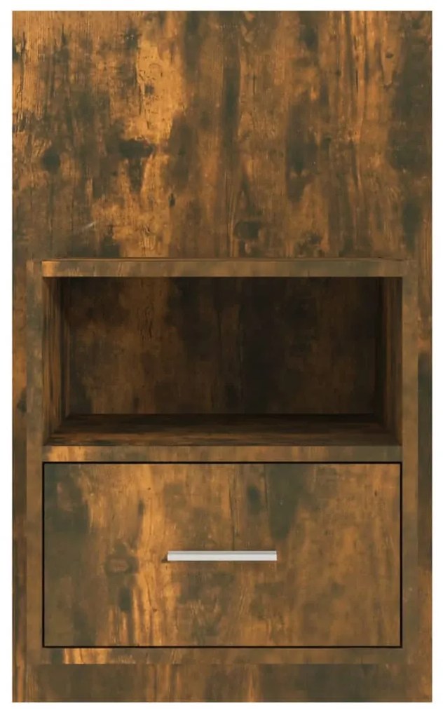Mesa de cabeceira de montagem na parede cor carvalho fumado