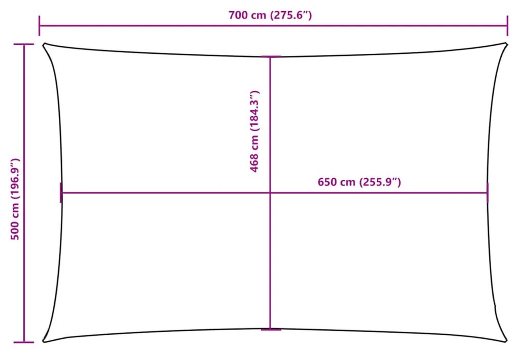 Para-sol estilo vela tecido oxford retangular 5x7 m terracota